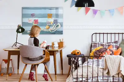 Magnetisk skrivetavle med motiv af planter og muslingeskaller