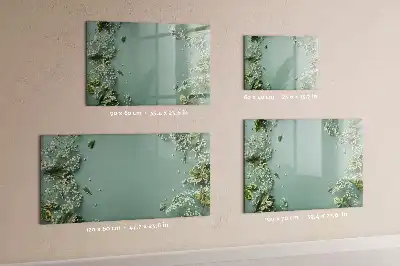 Magnetisk tegnetavle med motiv af subtile blomster
