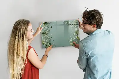 Magnetisk tegnetavle med motiv af subtile blomster
