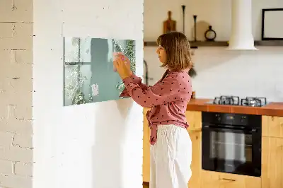 Magnetisk tegnetavle med motiv af subtile blomster