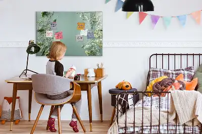 Magnetisk tegnetavle med motiv af subtile blomster