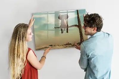 Magnetisk skrivetavle med elefant på træet motiv