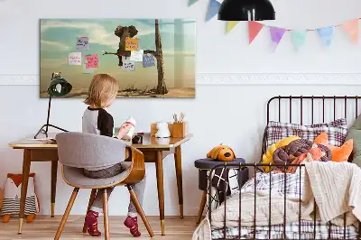 Magnetisk skrivetavle med elefant på træet motiv