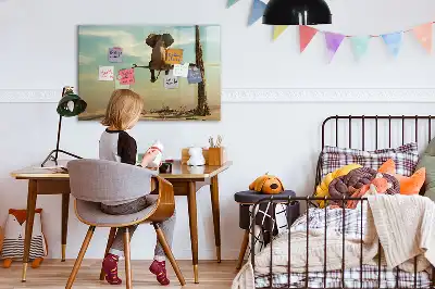 Magnetisk skrivetavle med elefant på træet motiv