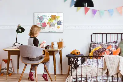 Magnetisk tegnetavle med motiv af verdenskort med dyr
