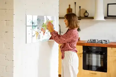 Magnetisk tegnetavle med motiv af verdenskort med dyr