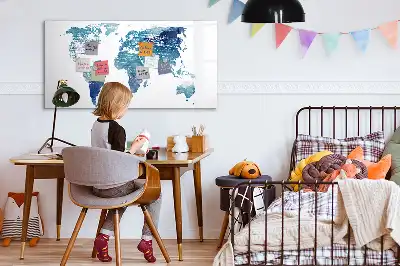 Verdenskort magnetisk skrivetavle