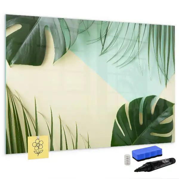Magnetisk tegnetavle med motiv af monstera-blade