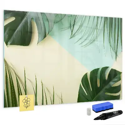 Magnetisk tegnetavle med motiv af monstera-blade