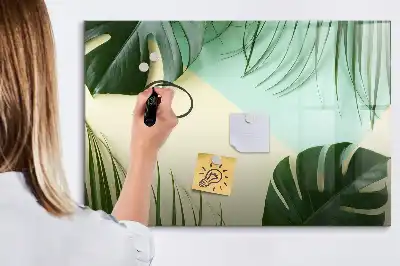 Magnetisk tegnetavle med motiv af monstera-blade