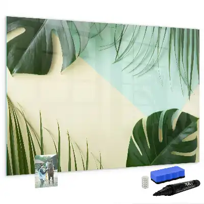 Magnetisk tegnetavle med motiv af monstera-blade