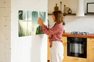 Magnetisk tegnetavle med motiv af monstera-blade