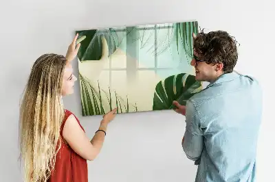 Magnetisk tegnetavle med motiv af monstera-blade