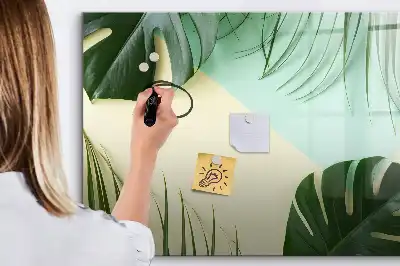 Magnetisk tegnetavle med motiv af monstera-blade
