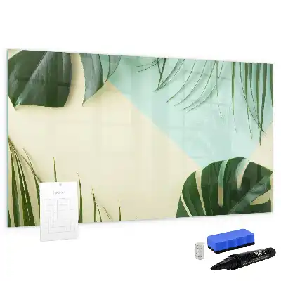 Magnetisk tegnetavle med motiv af monstera-blade