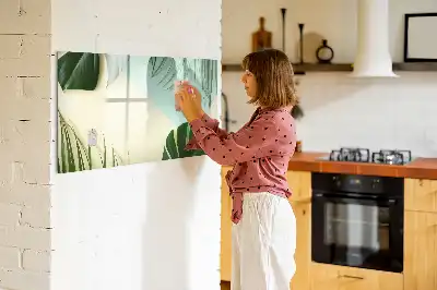 Magnetisk tegnetavle med motiv af monstera-blade