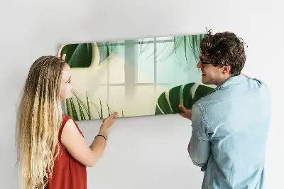 Magnetisk tegnetavle med motiv af monstera-blade