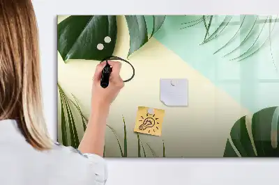 Magnetisk tegnetavle med motiv af monstera-blade