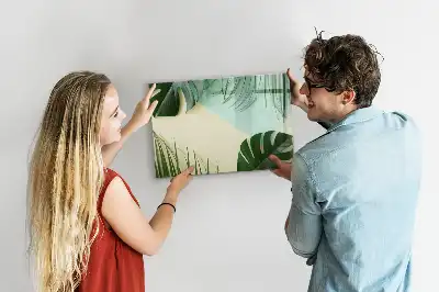 Magnetisk tegnetavle med motiv af monstera-blade