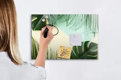 Magnetisk tegnetavle med motiv af monstera-blade