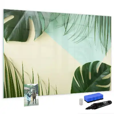 Magnetisk tegnetavle med motiv af monstera-blade