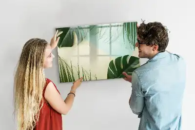 Magnetisk tegnetavle med motiv af monstera-blade
