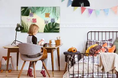 Magnetisk tegnetavle med motiv af monstera-blade