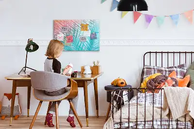 Magnetisk skrivetavle med motiv af tropisk palme