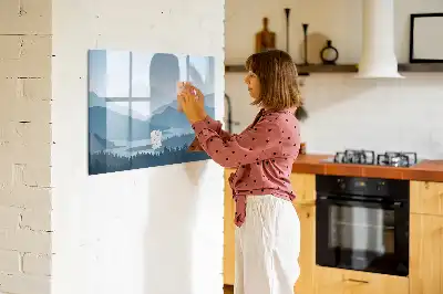 Magnetisk tegnetavle motiv af bjerglandskab