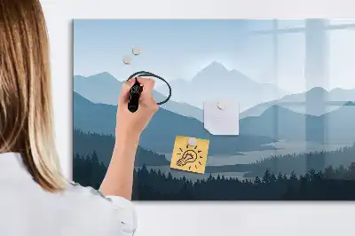 Magnetisk tegnetavle motiv af bjerglandskab