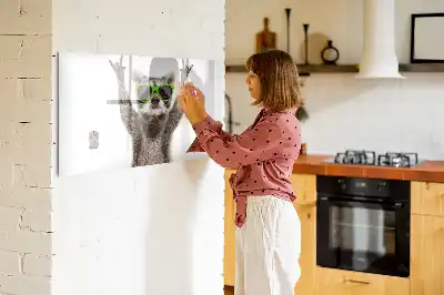 Magnetisk tegnetavle med motiv af sukkulenter med briller