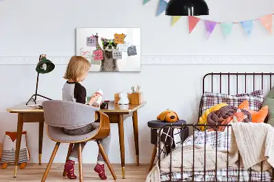 Magnetisk tegnetavle med motiv af sukkulenter med briller