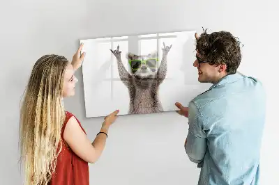 Magnetisk tegnetavle med motiv af sukkulenter med briller