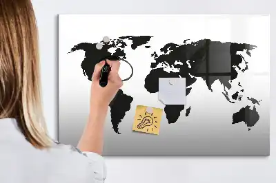 Magnetisk skrivetavle Sort verdenskort