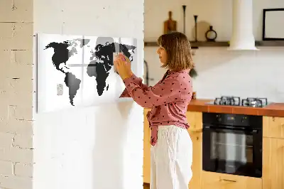 Magnetisk skrivetavle Sort verdenskort