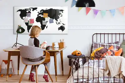 Magnetisk skrivetavle Sort verdenskort
