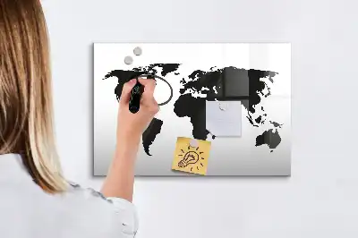 Magnetisk skrivetavle Sort verdenskort