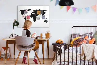 Magnetisk skrivetavle Sort verdenskort