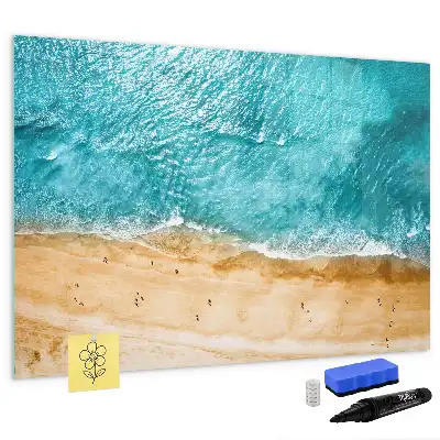 Magnetisk tegnetavle med motiv af mennesker på stranden