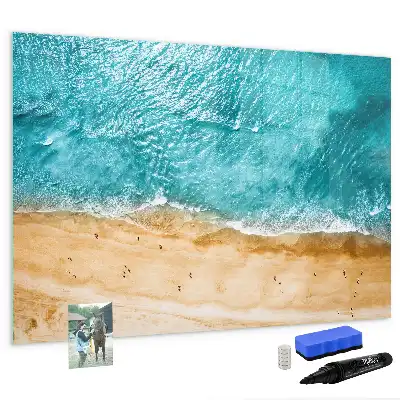Magnetisk tegnetavle med motiv af mennesker på stranden