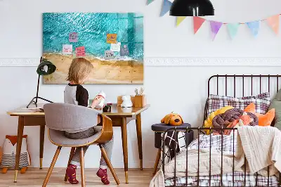 Magnetisk tegnetavle med motiv af mennesker på stranden