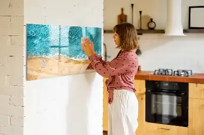 Magnetisk tegnetavle med motiv af mennesker på stranden