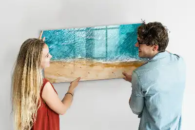 Magnetisk tegnetavle med motiv af mennesker på stranden