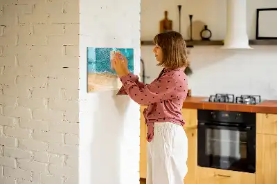 Magnetisk tegnetavle med motiv af mennesker på stranden