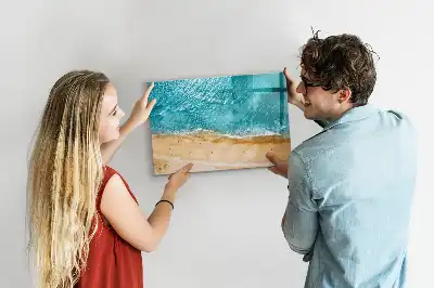 Magnetisk tegnetavle med motiv af mennesker på stranden