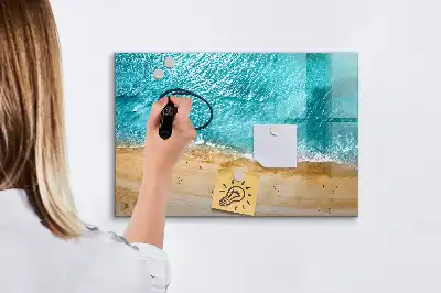 Magnetisk tegnetavle med motiv af mennesker på stranden