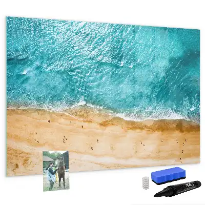 Magnetisk tegnetavle med motiv af mennesker på stranden