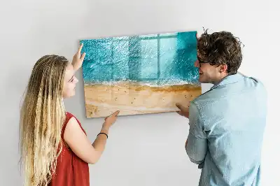 Magnetisk tegnetavle med motiv af mennesker på stranden