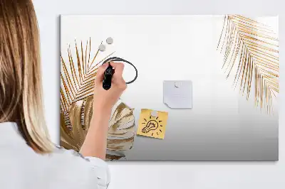 Magnetisk skrivetavle med motiv af eksotiske blade