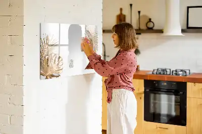 Magnetisk skrivetavle med motiv af eksotiske blade